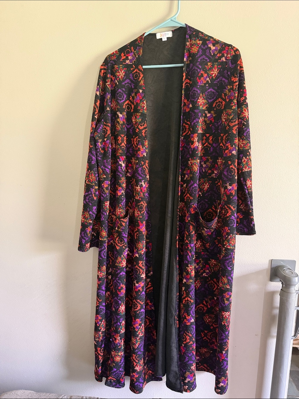 LuLaRoe long cardigan with fun design
